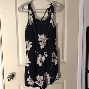 Blue floral romper
